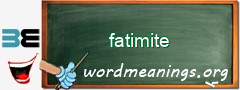 WordMeaning blackboard for fatimite